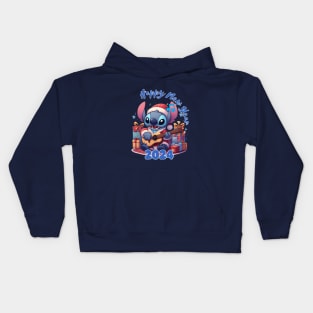 Happy New Year Stitch Kids Hoodie